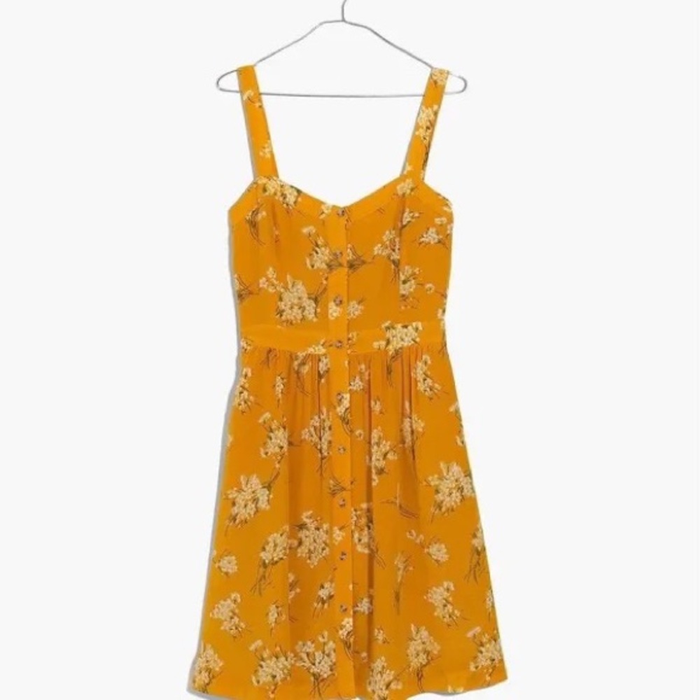 MADEWELL NWOT silk Fleur bow-back dress in butterfly garden!!!